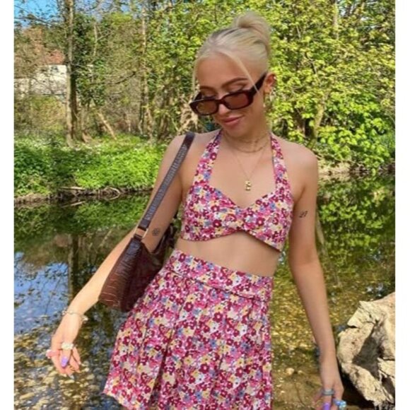 Trendy Rectangle Brown Sunglasses Women Men Retro Square Fashion Shades - Picture 6 of 6